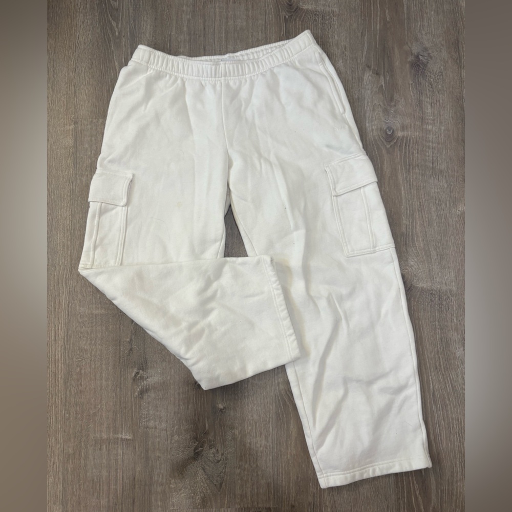 TNA White Straight-Leg Cargo Pants